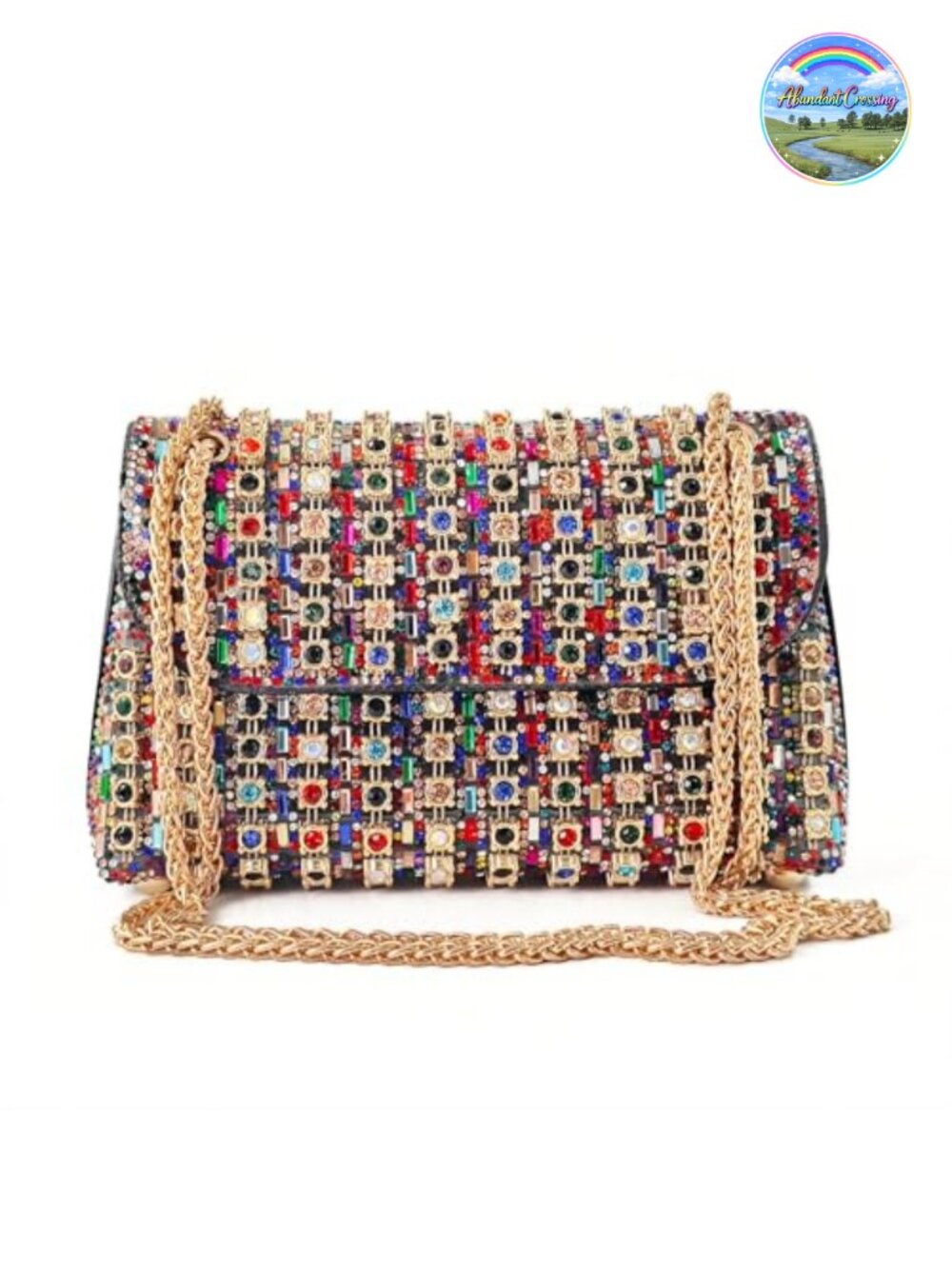 Rhinestone Evening Clutch Purse with Strap for Weddings Parties Prom Cocktail